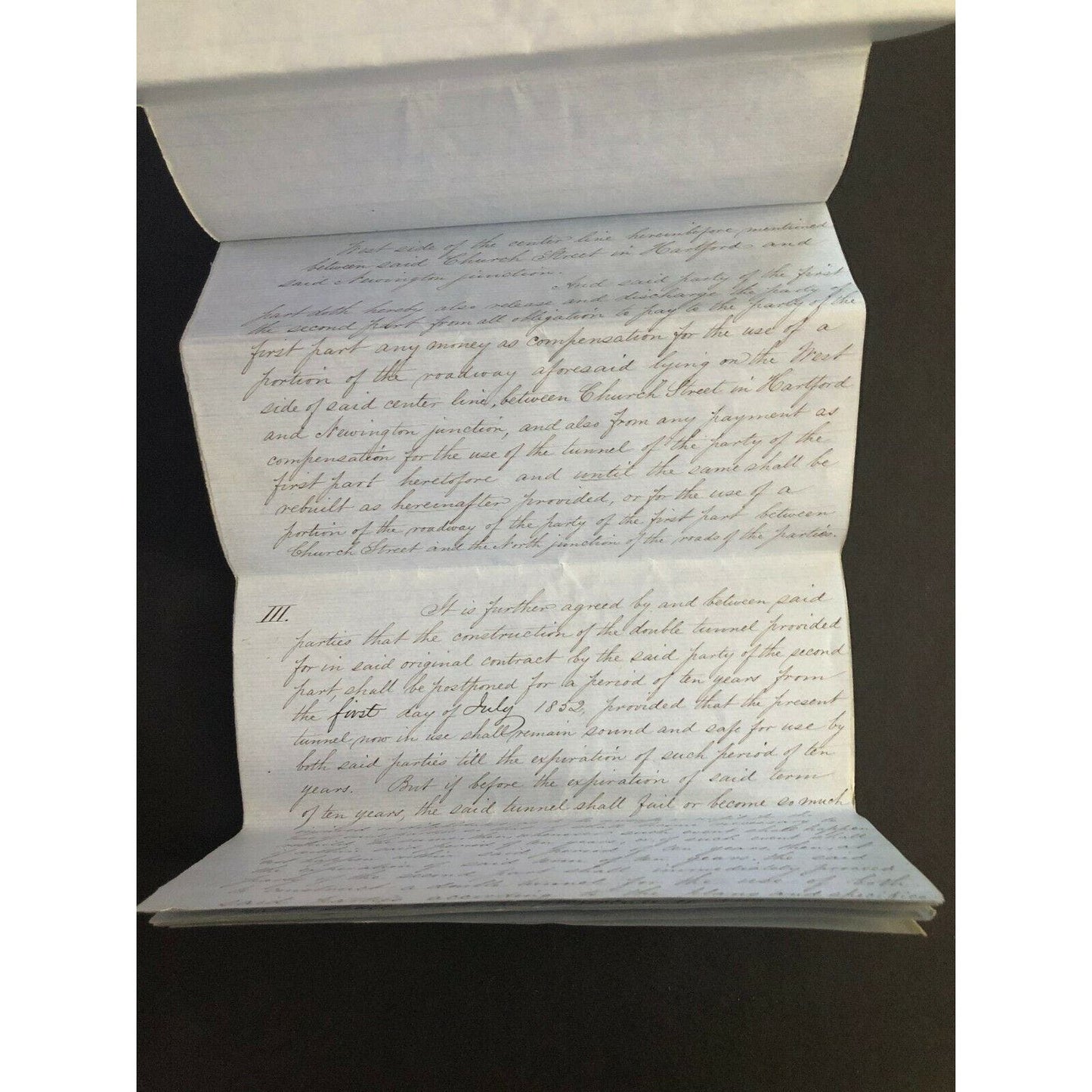 13pg.1852 Signed Agreement btwn Hartford & NH / Providence & Fishkill Railroads