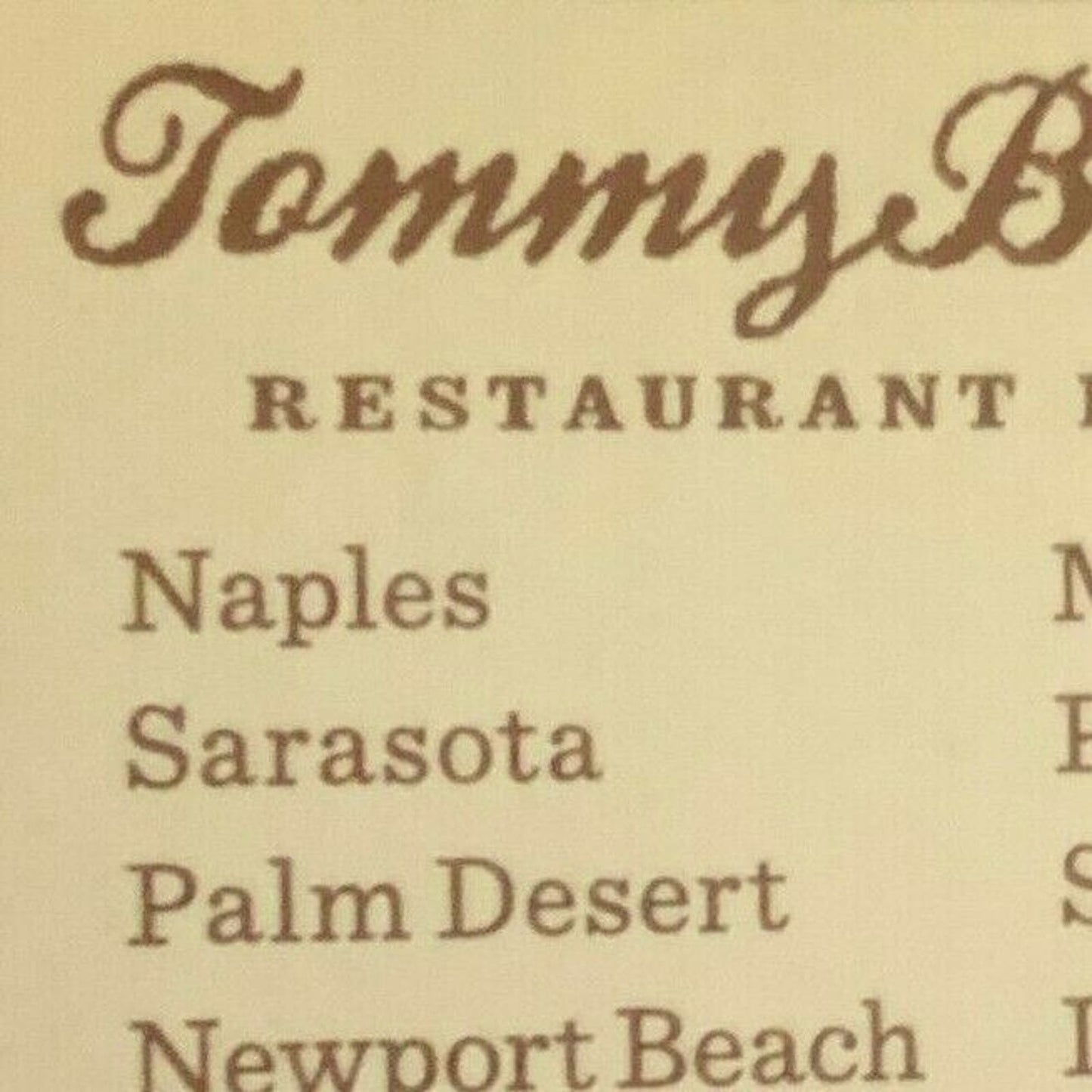 c1990's Wooden Matchbox Matchbook - Tommy Bahama Restaurants