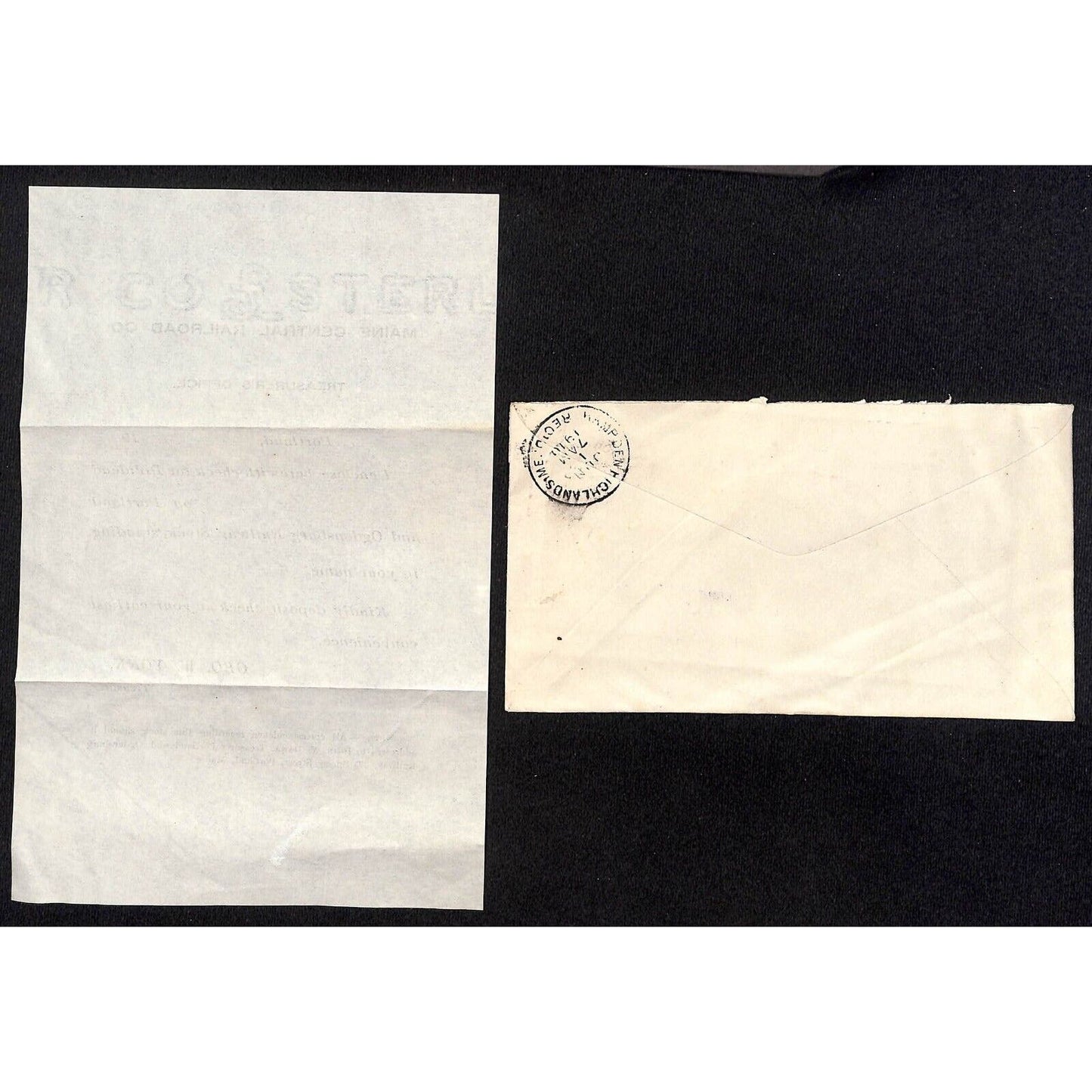Newburgh, ME Amos W. Knowlton* 1910 Maine Central Railroad Unused Payment Form