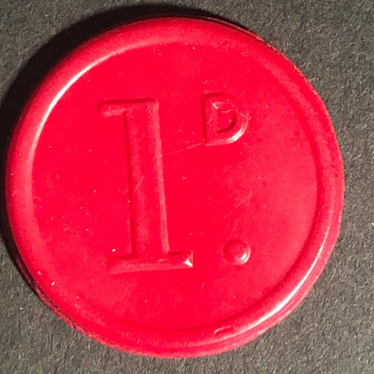 Birmingham Tramways England Plastic Token Red 1D 22mm c50's-60's