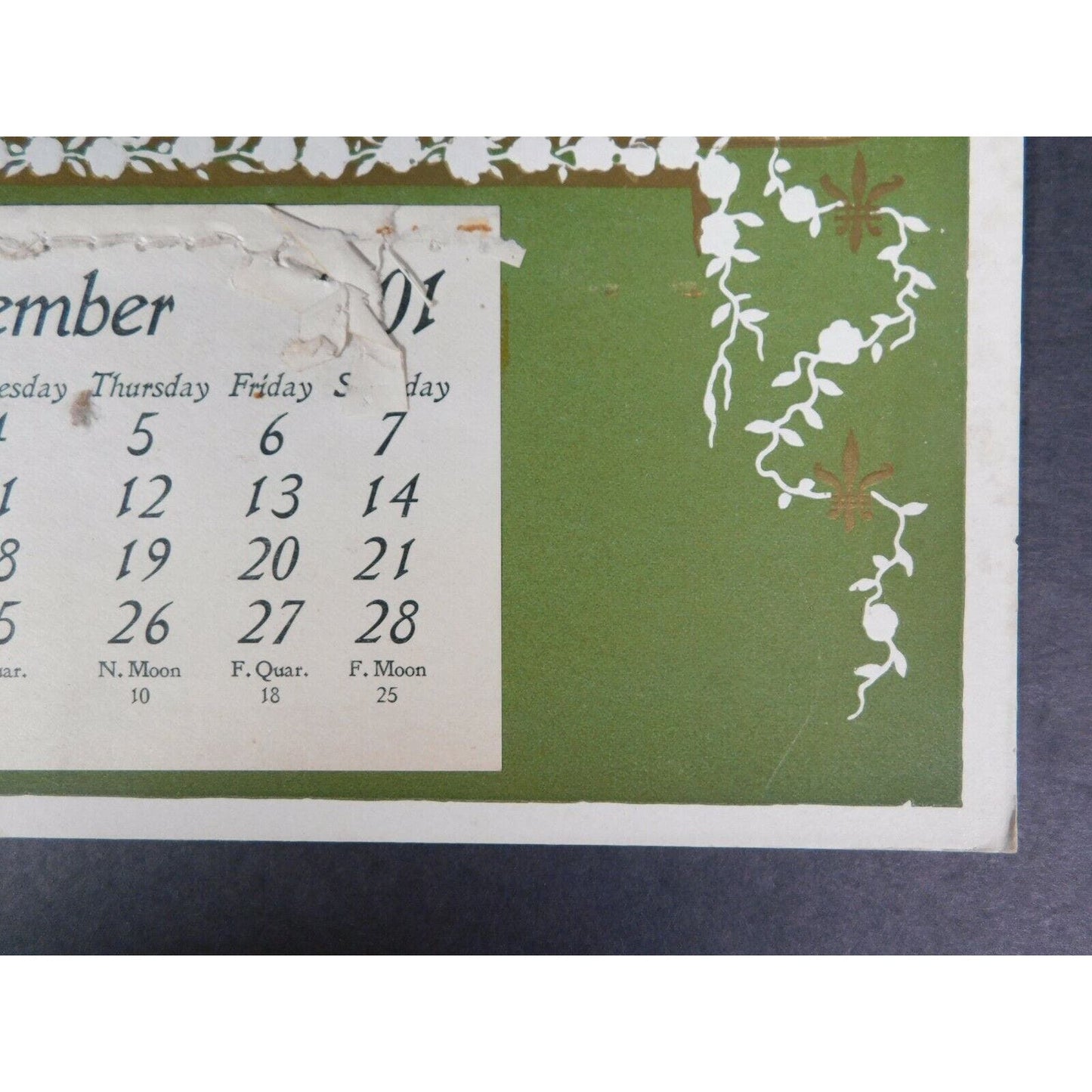 J. B. Brockway Groceries Flour..Oysters Lard 1901 Calendar Vermont