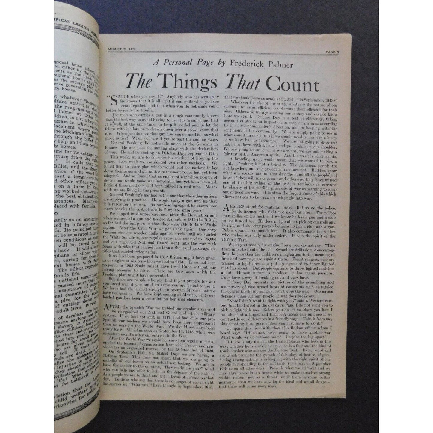 "The American Legion Weekly" Aug 29 1924 - 22 pgs.