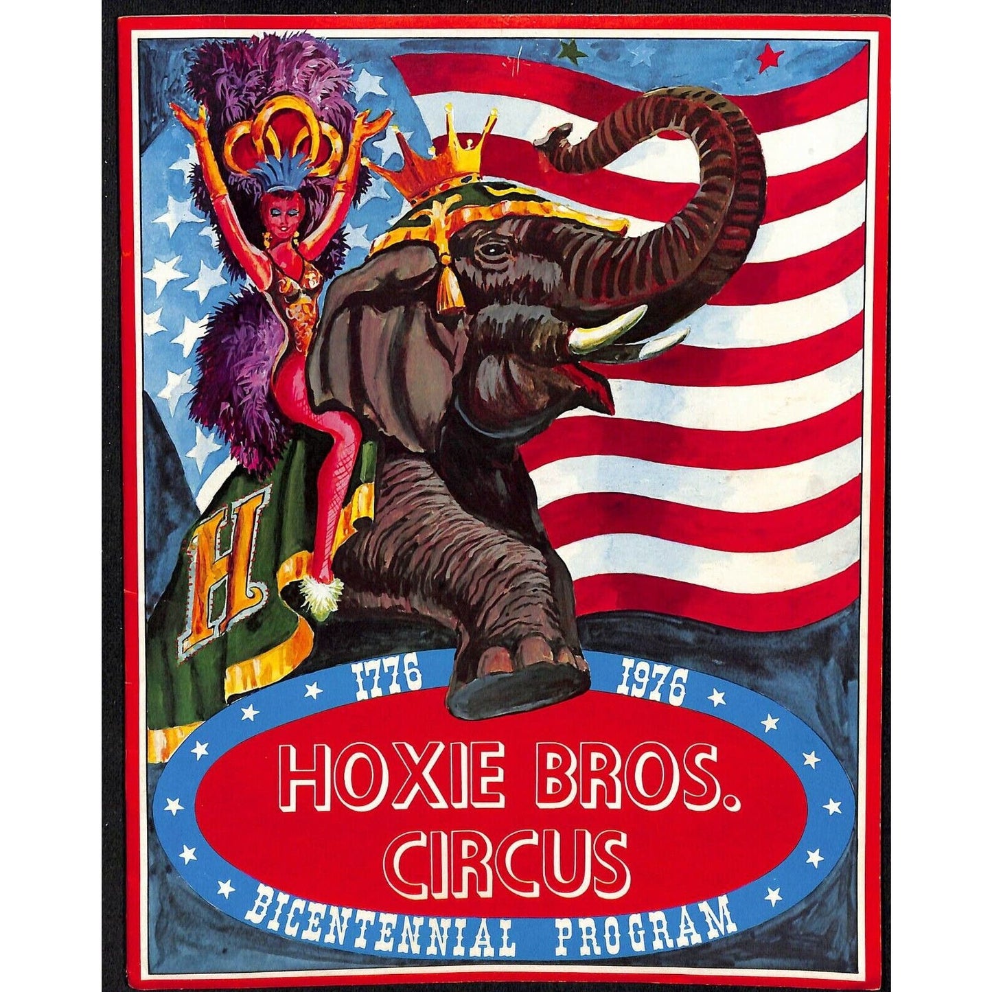 Vintage 1976 Hoxie Bros. Circus Souvenir Program 14pp. w/ Mongo Bigfoot Gorilla