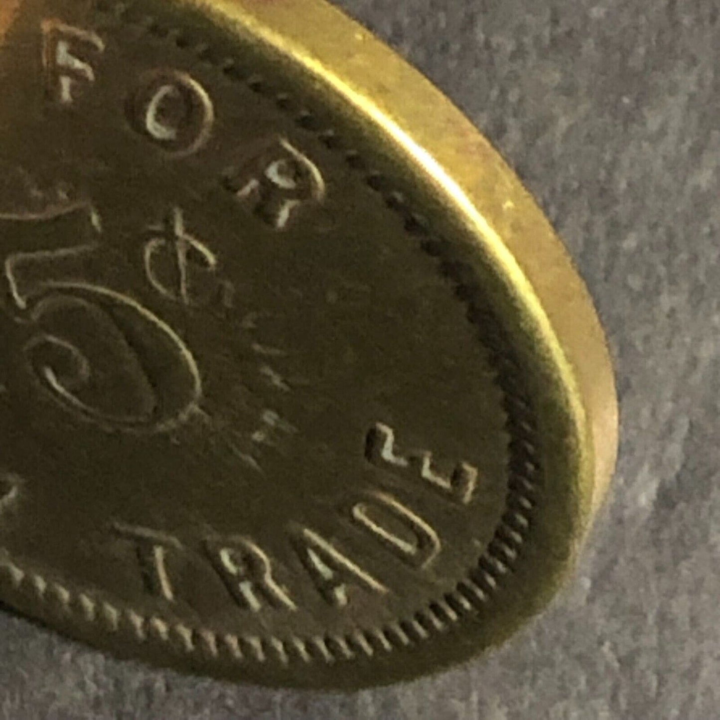 Brass Good For 5c In Trade Token - Stamped "2" 21mm