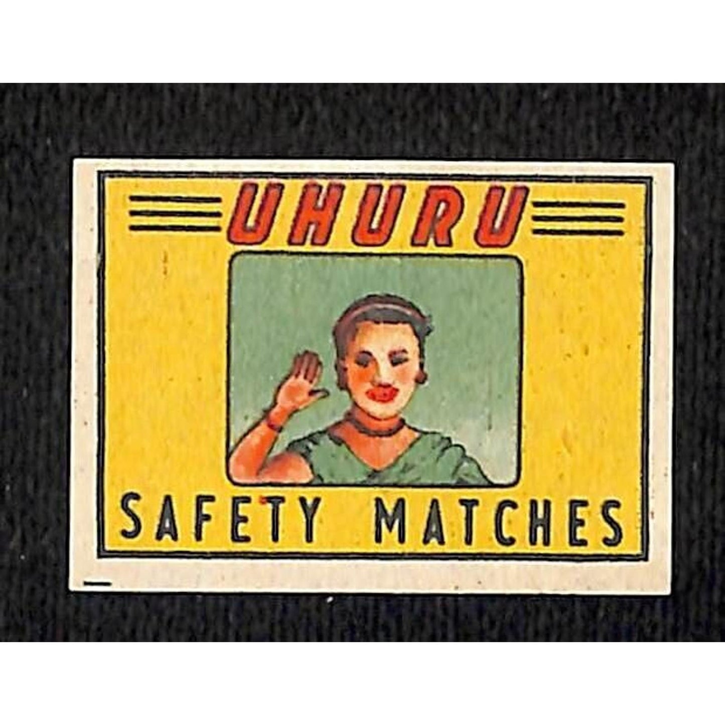 Vintage Matchbox Label Swahili Uhuru / Freedom c1950's-60's