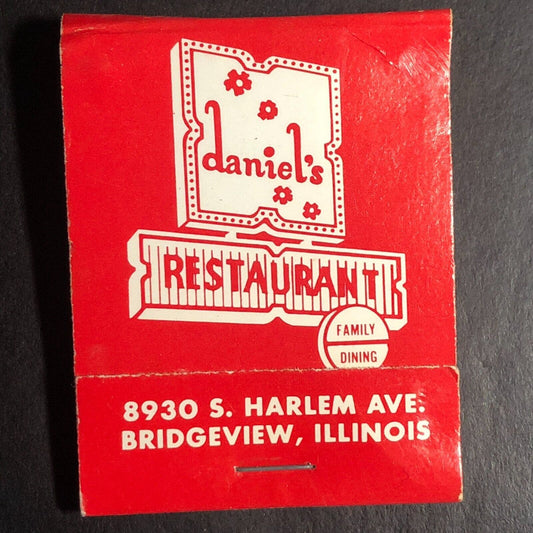 Daniel's Restaurant Bridgeview, IL Full Matchbook c1974-84 VGC