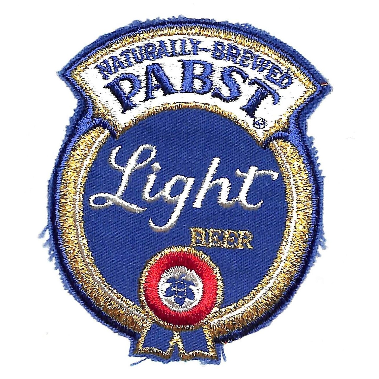 Pabst Light Beer Embroidered Patch NOS 3" x 3 3/4"