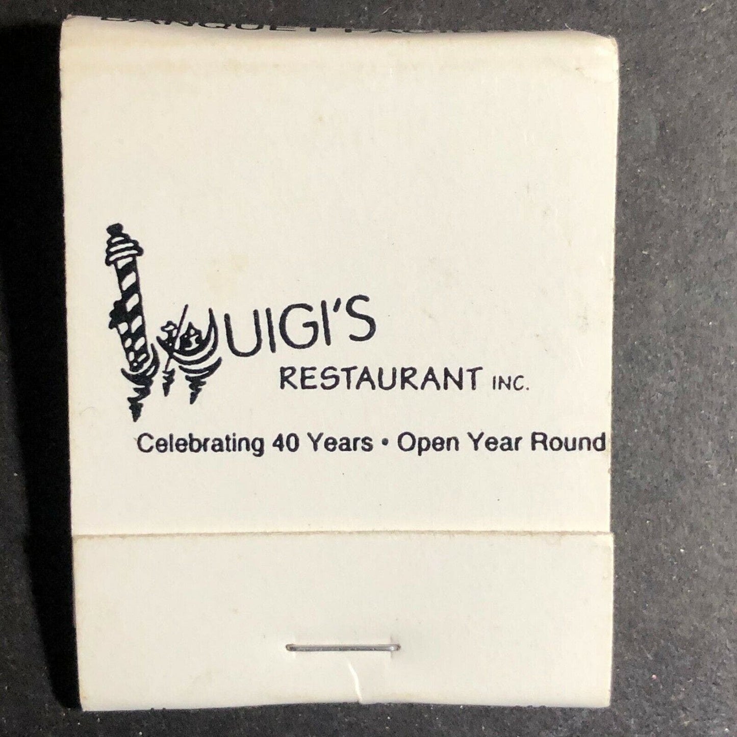 Vintage 1980's-90's Full Matchbook - "Luigi's Restaurant" Old Saybrook, CT