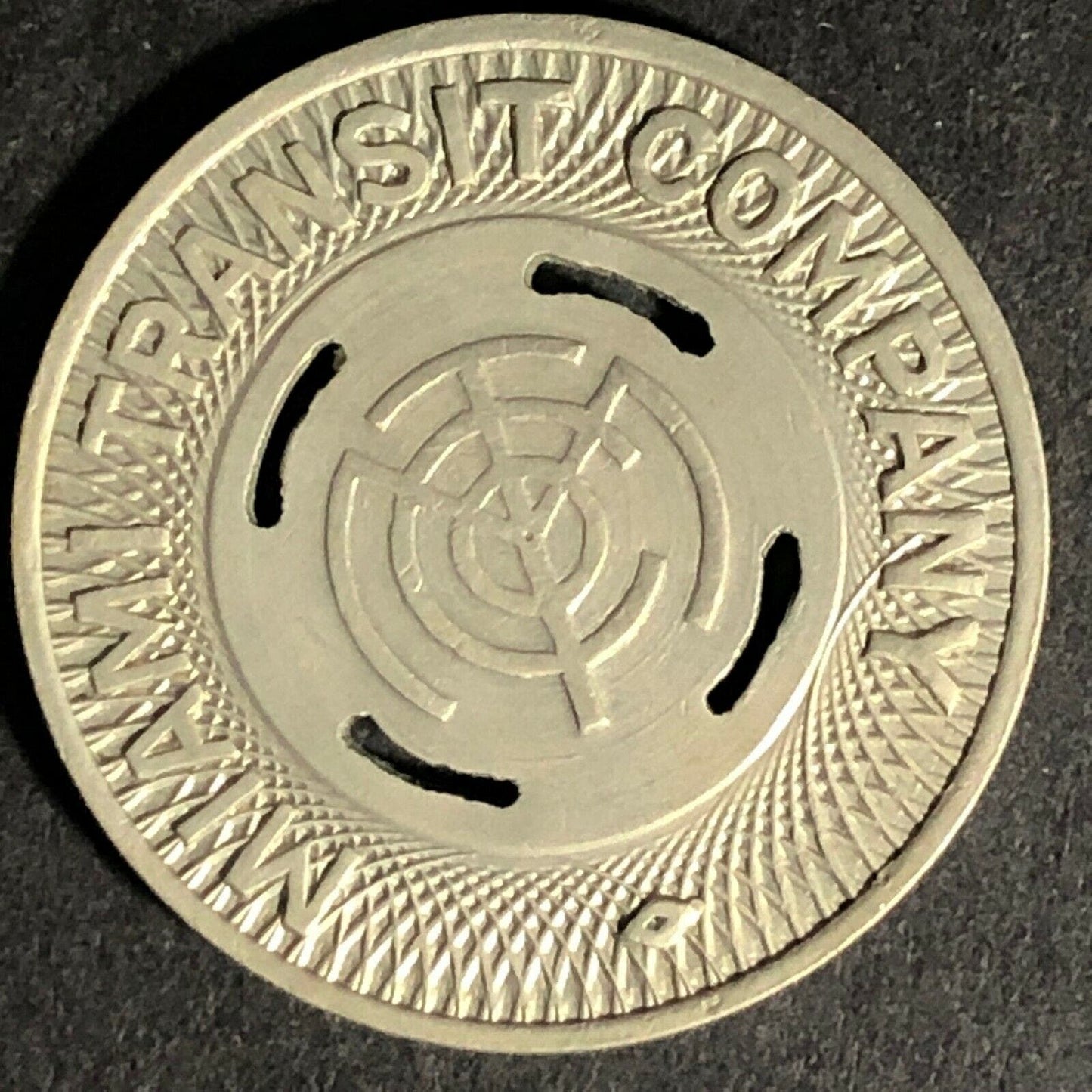 Vintage "Miami Transit Co." "MTC" Token 23mm - Thin Slits VGC