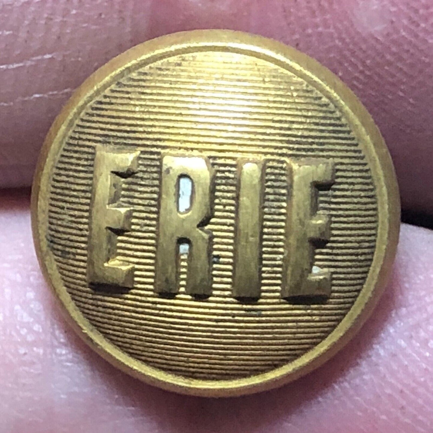 Erie Railroad Uniform Button Brass 1/2" - Convex Scovill