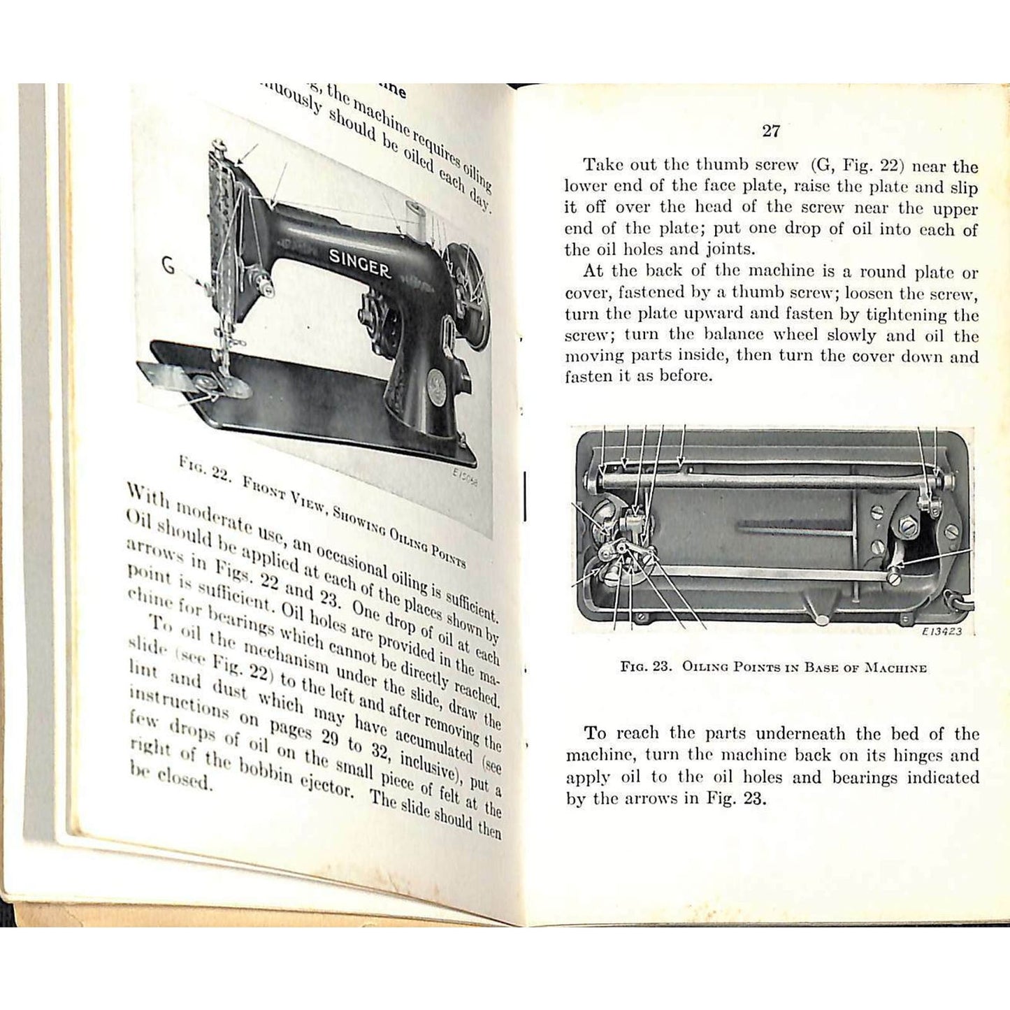 c1941 Singer Sewing Machine Instruction Booklet for Model 66-16 64pp