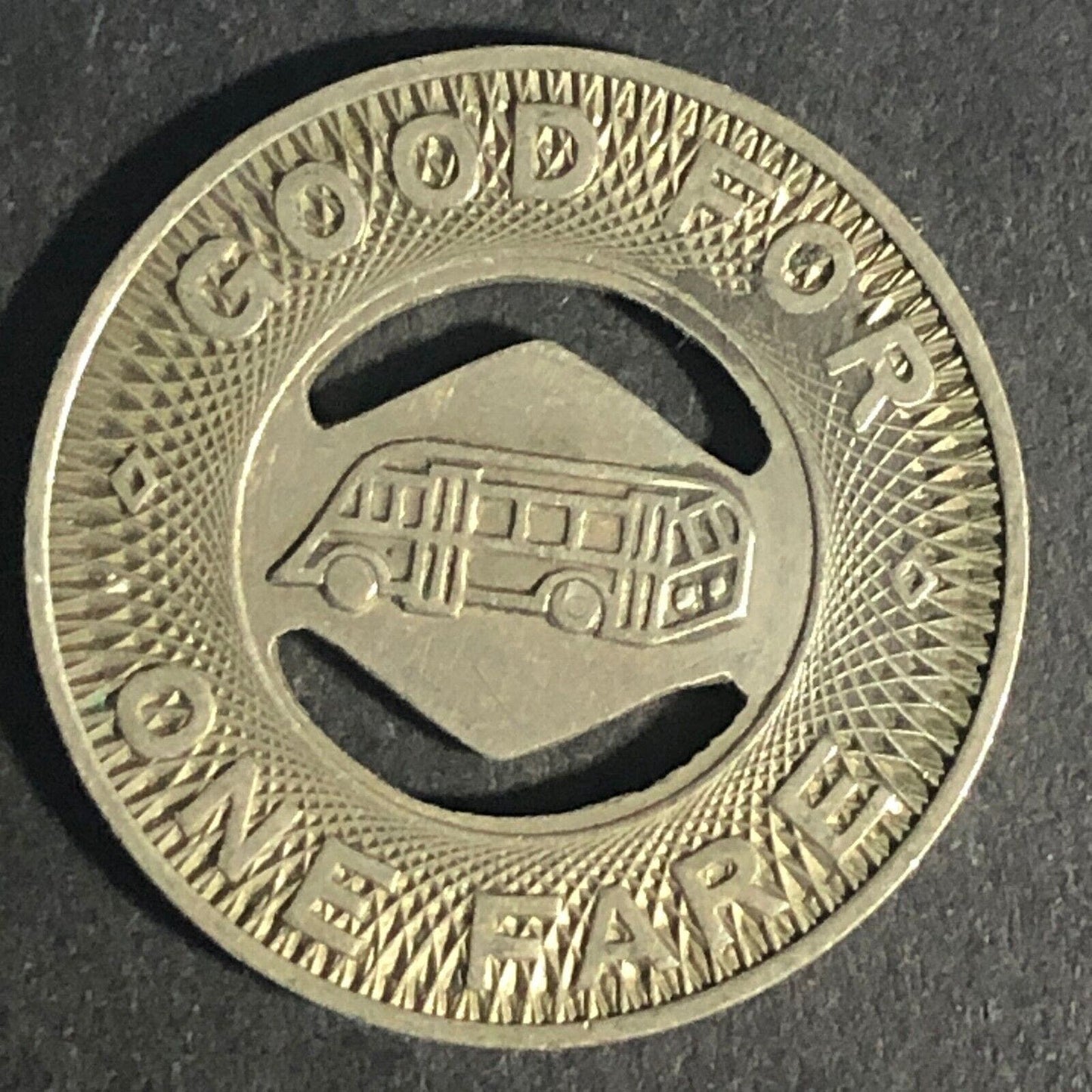 Beaumont City Lines Inc. G/F One Fare Brass Bus Token 22.7mm