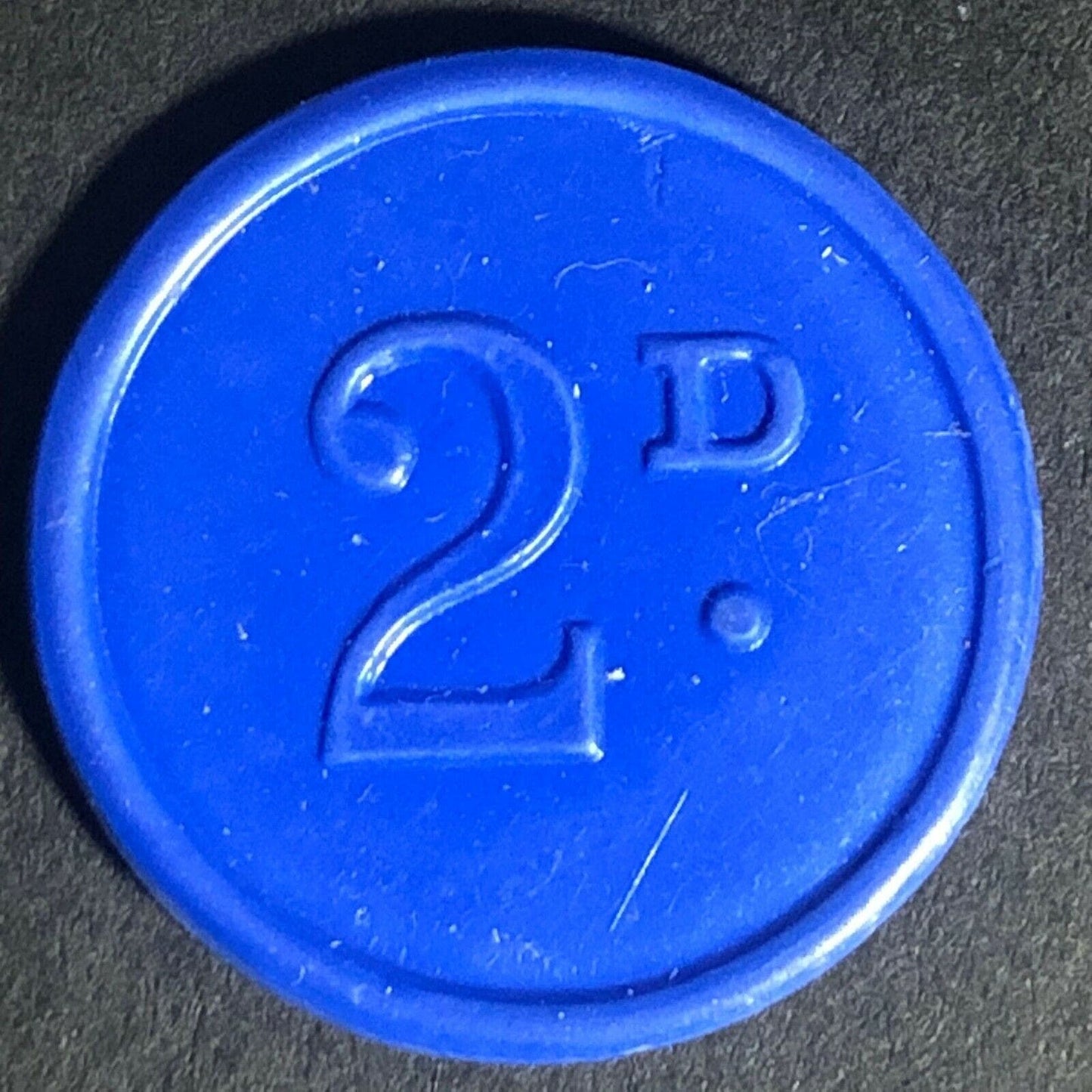 Burton-Upon-Trent England Plastic Transport Token Blue 2D 21mm c50's-60's