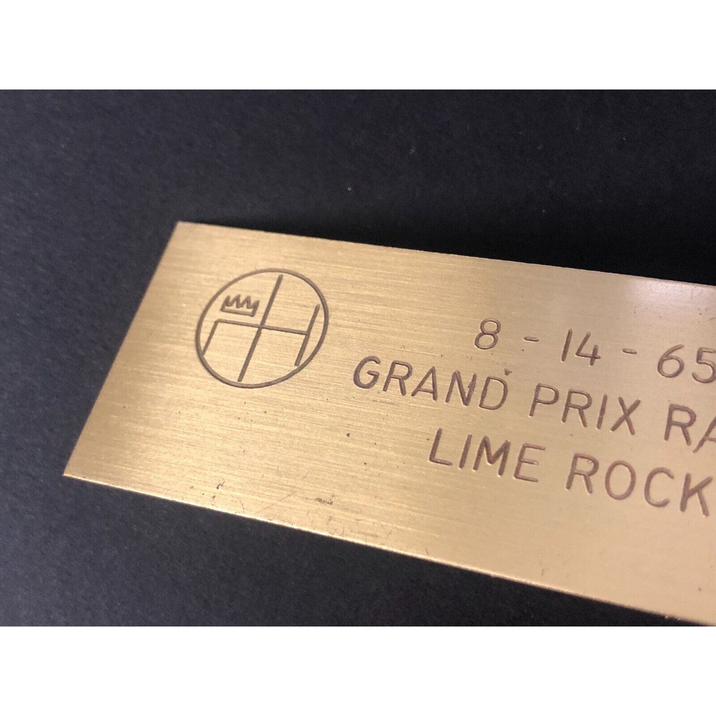 BSCOA 1965 Grand Prix Races Lime Rock Brass Dash Wall Plaque 8/14/65