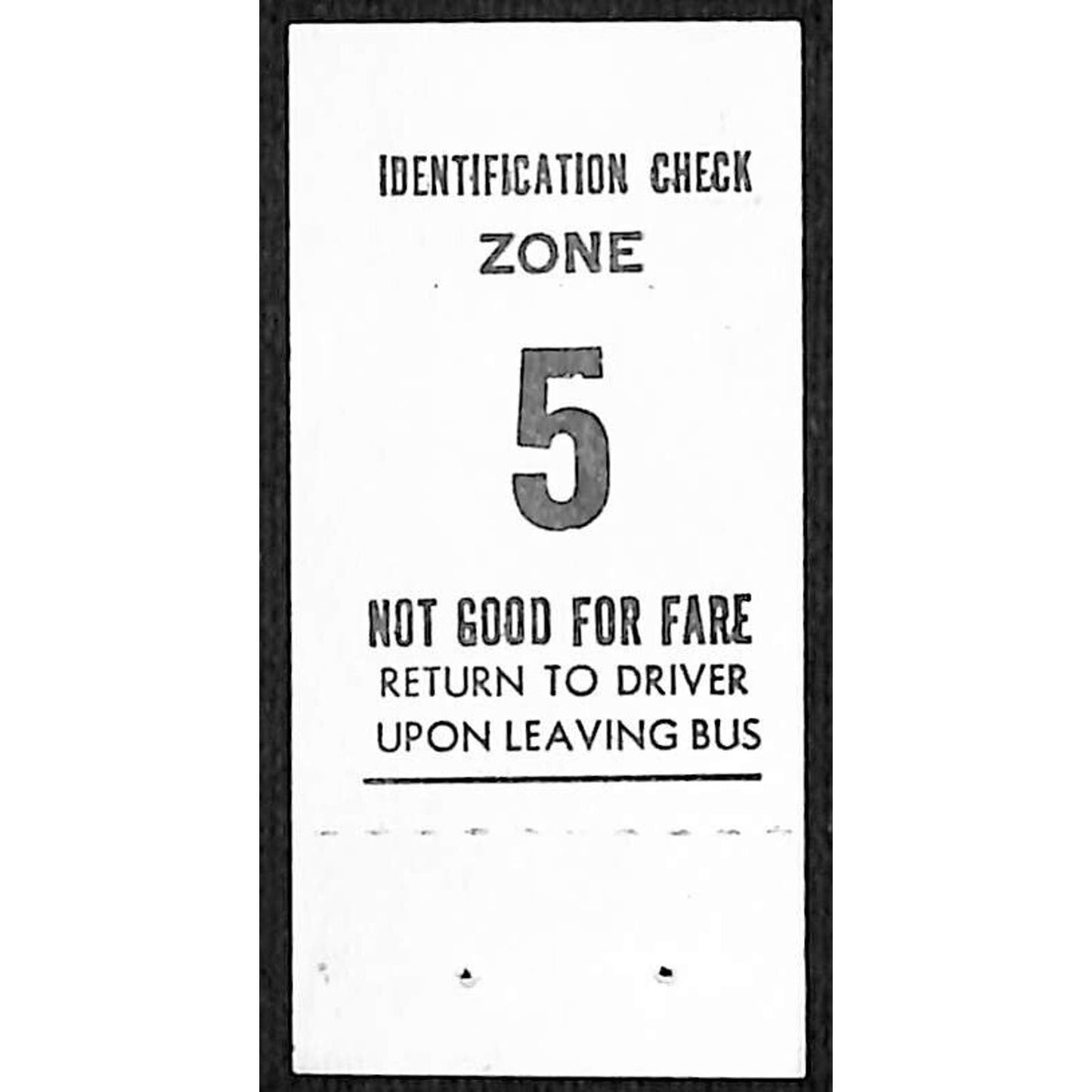 Leyden Motor Coach Zone 5 Wheaton / Chicago Bus Fare Seat Check #123777
