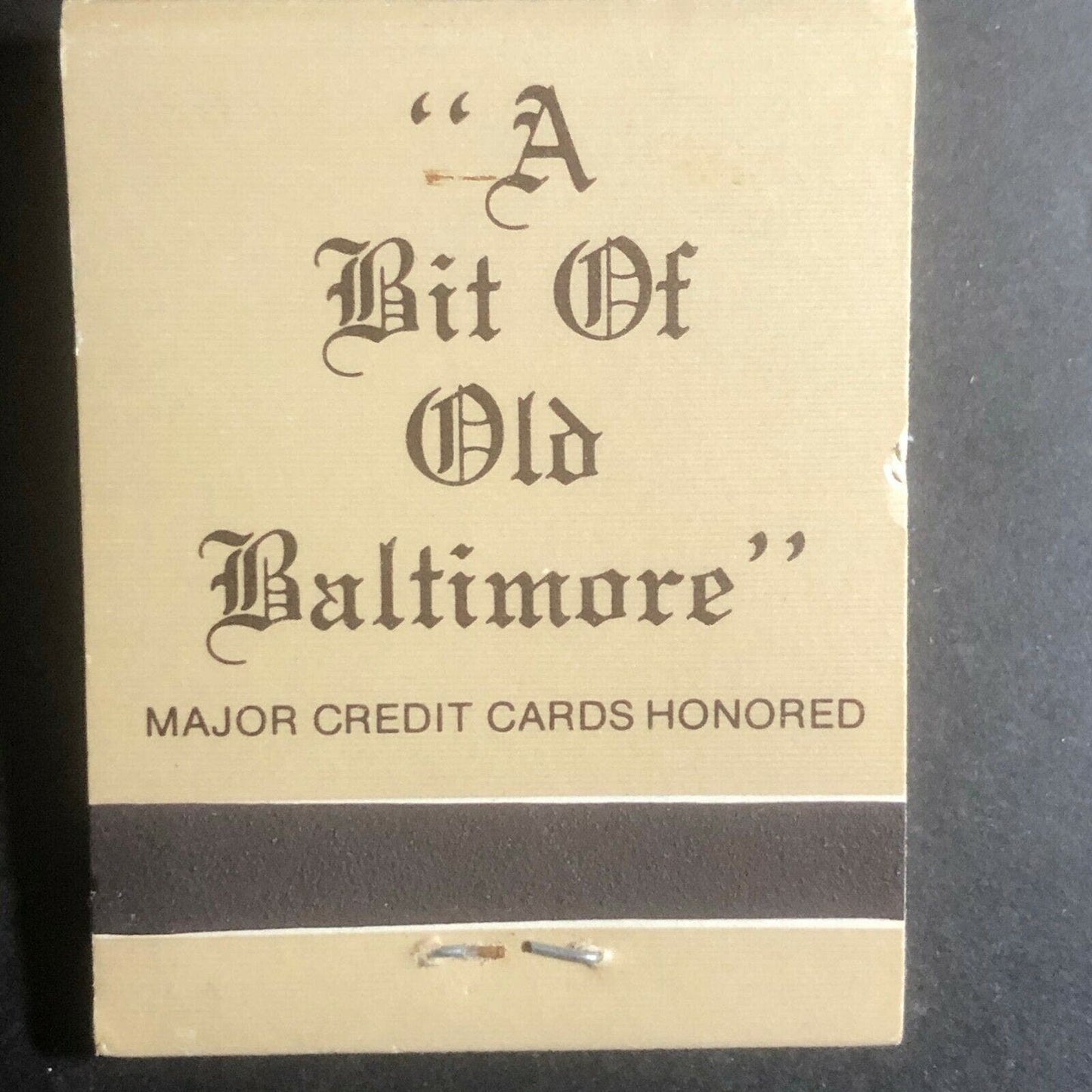 Vintage 1960's-70's Full Matchbook - Smitty's Restaurant - Baltimore, MD