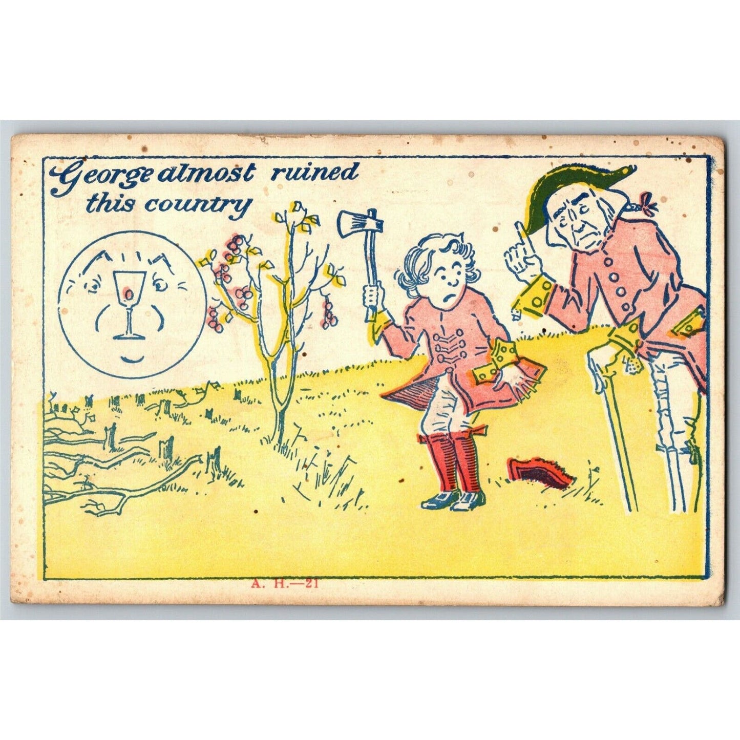 "George Almost Ruined This Country" c1905 Undivided NP Comic Humor Postcard