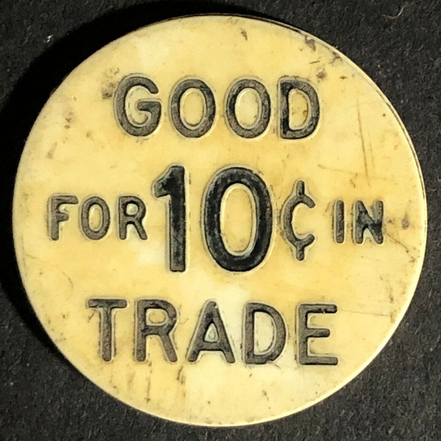 Eldredge Club Tonawanda, NY Plastic G/F 10c In Trade Token c1960's-70's 22.4mm
