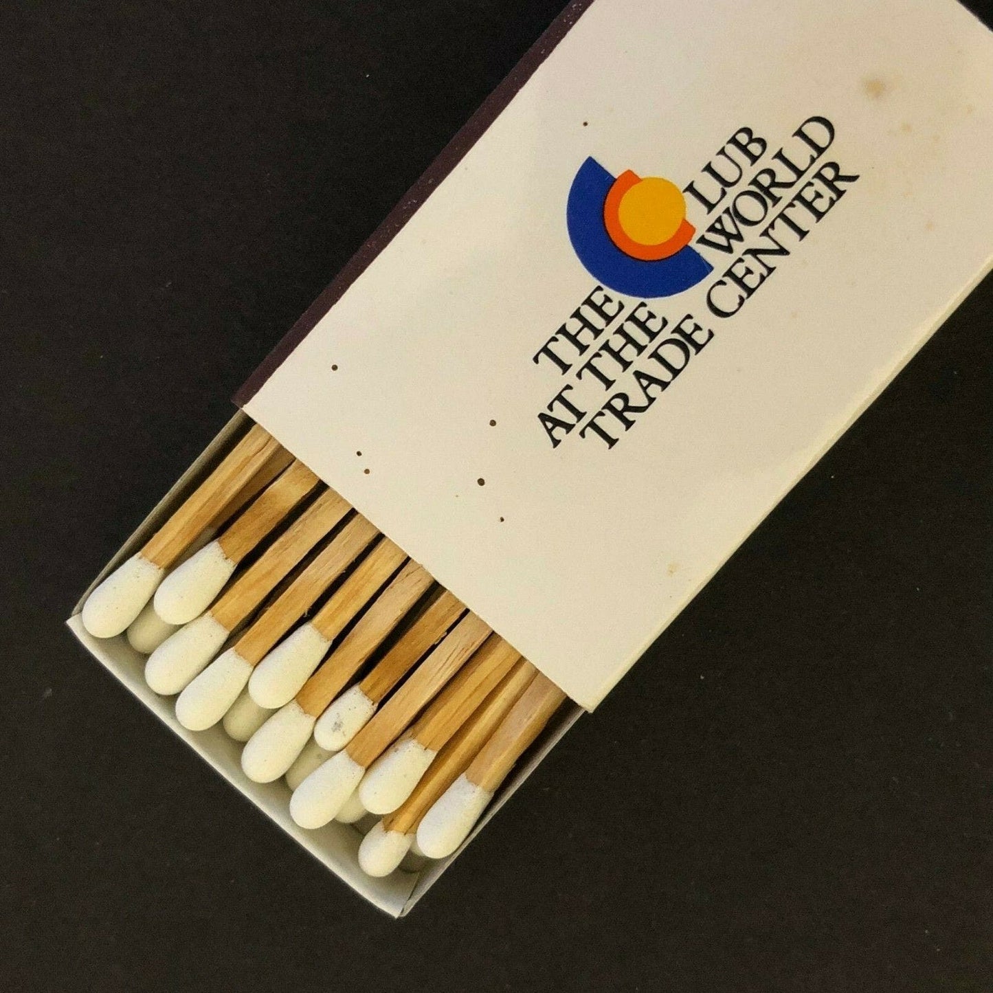 c1970's-80's Wooden Matchbox Matchbook "The Club at The World Trade Center" NYC