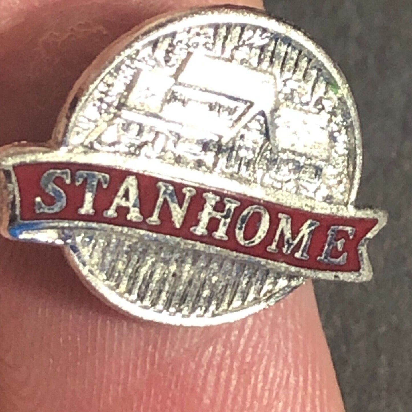 Vintage Stanhome Enameled Lapel Pinback - Marked Sterling