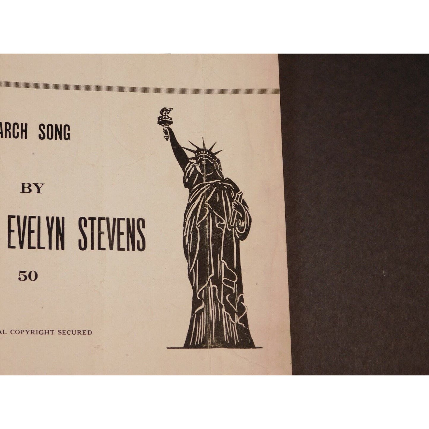 WWI Sheet Music - "Over The Seas To France" American Flag Statue Of Liberty