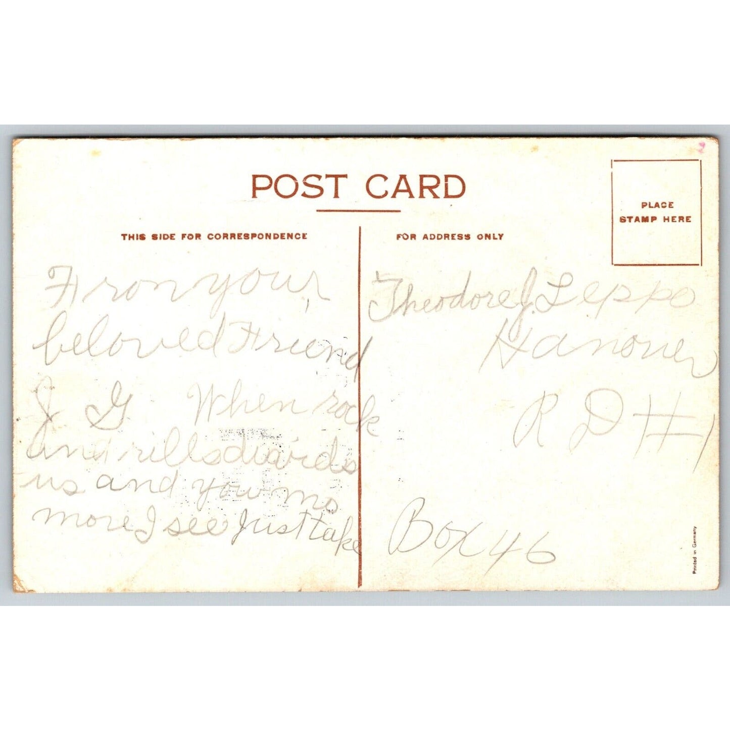 Wiemann's Sumore Coffee Advertising Postcard PM 1917 Scarce VGC