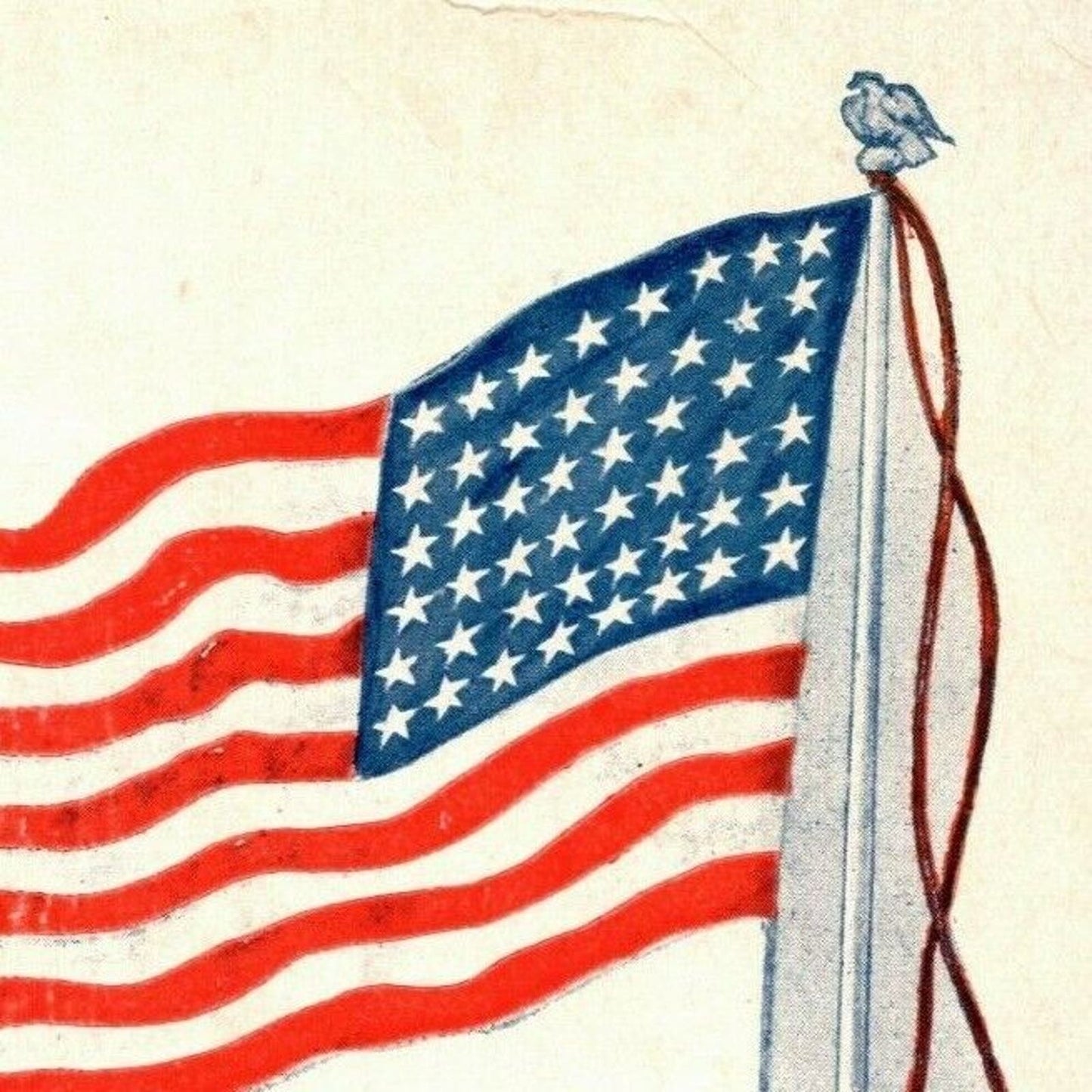 Vintage US Flag Patriotic Postcard c1919 "Breathes There The Man..."