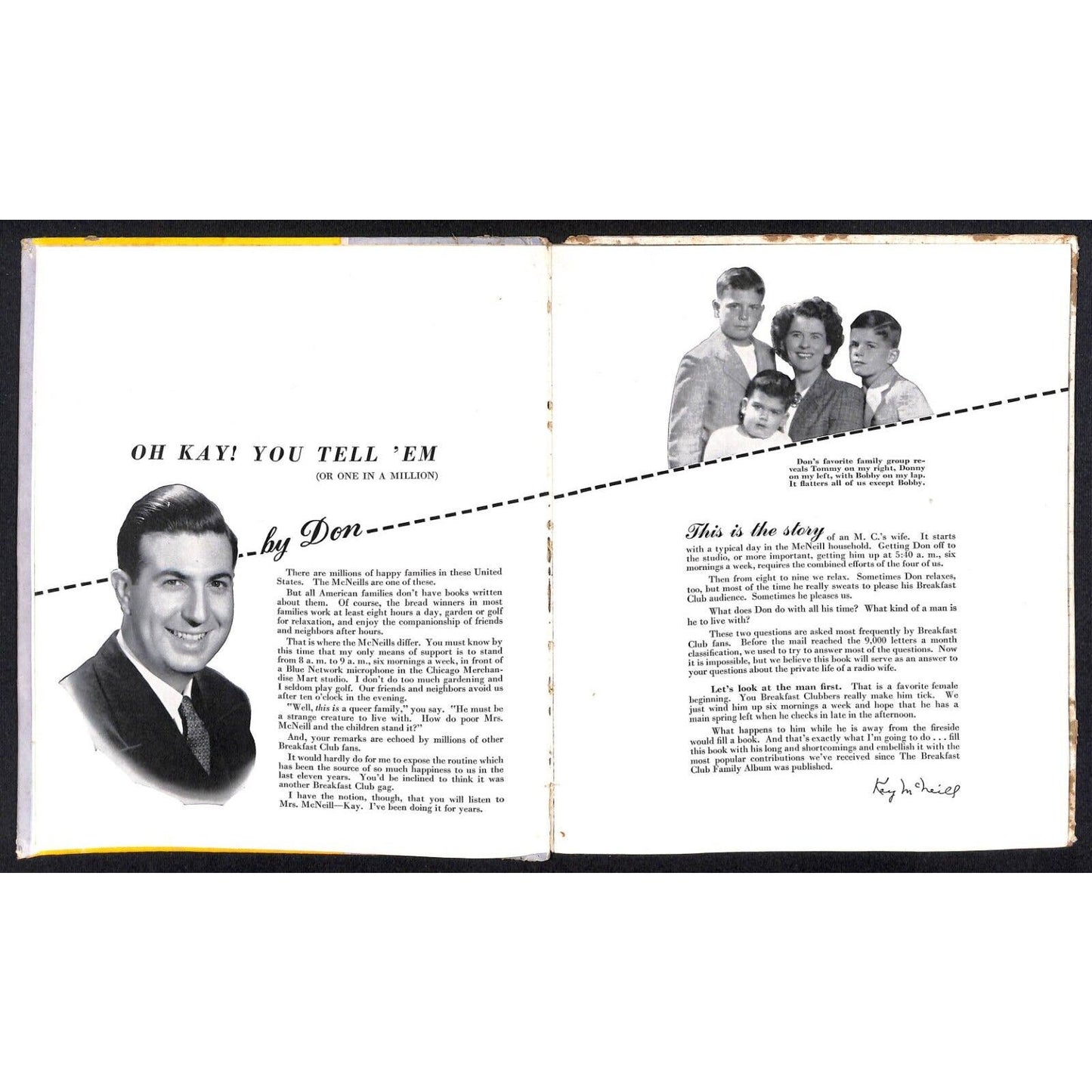 "Don's Other Life" HC Book (Don McNeil Morning Variety Radio Show) c1944