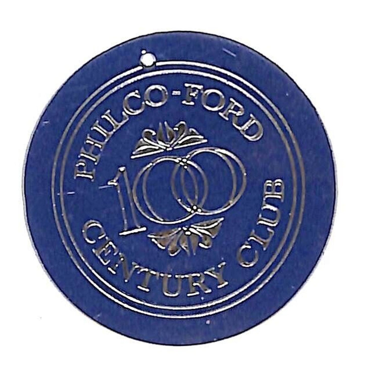 Philco - Ford Century Club 100 Plastic Disc / Key Fob? c1966-74