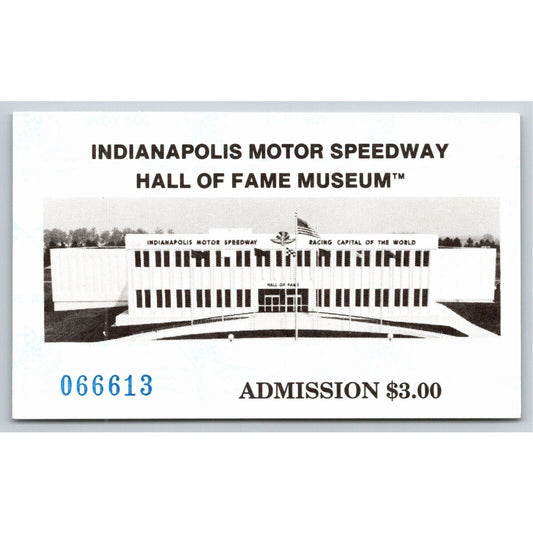 c1990's Indy 500 Hall of Fame Museum Pass Ticket Card Indianapolis IMS #066613