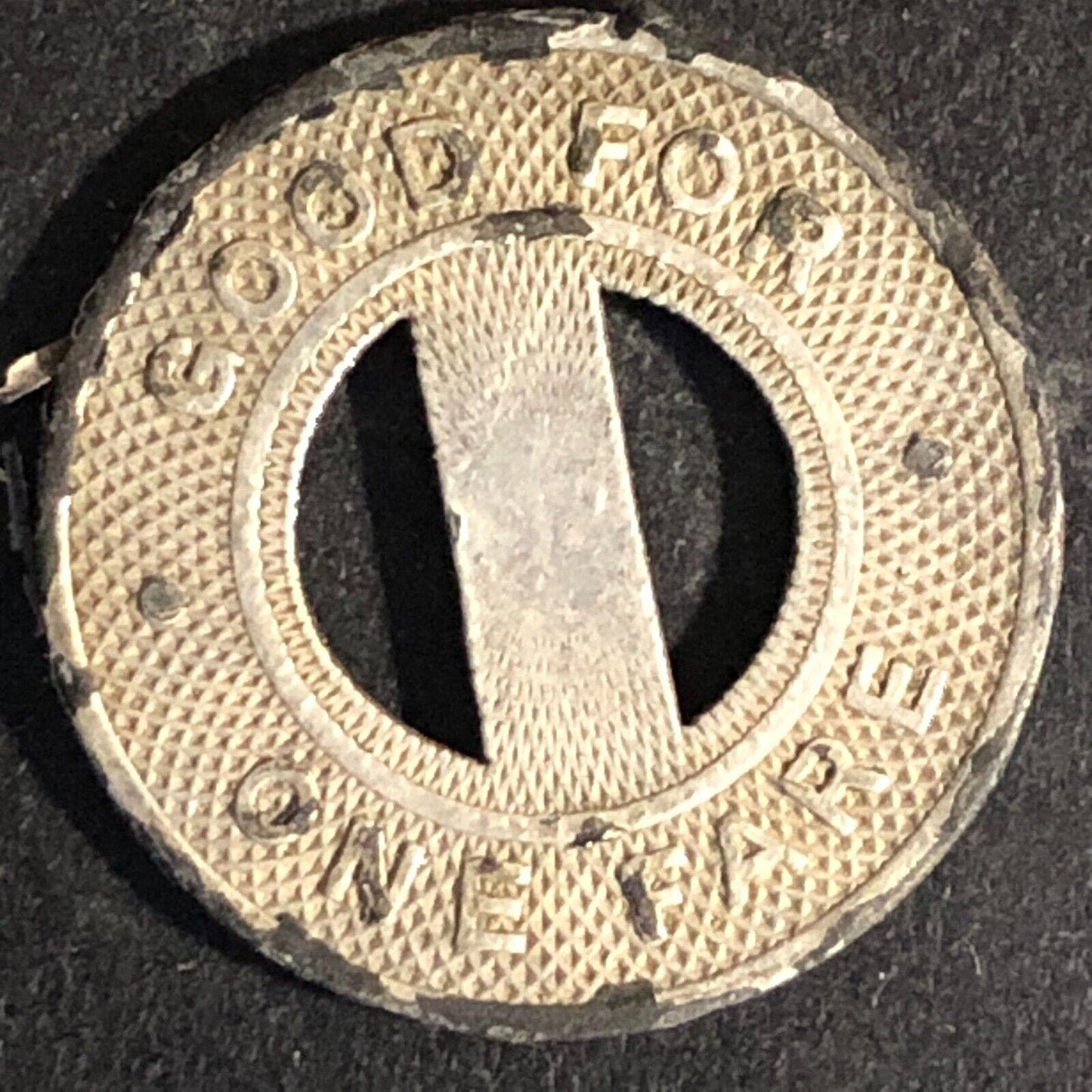 Kingston City Transp. Corp. (NY) Steel G/F One Fare Transit Token 20mm (Damage)