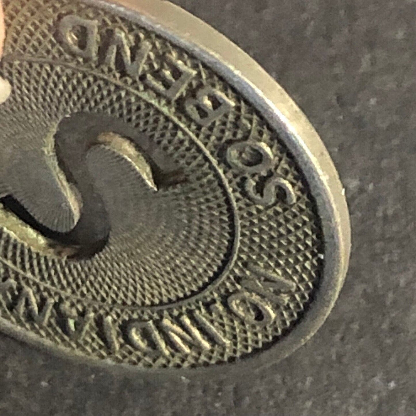 No. Indiana Trans. Inc. So. Bend G/F "3 for 25c Fare" Brass Transit Token 21mm