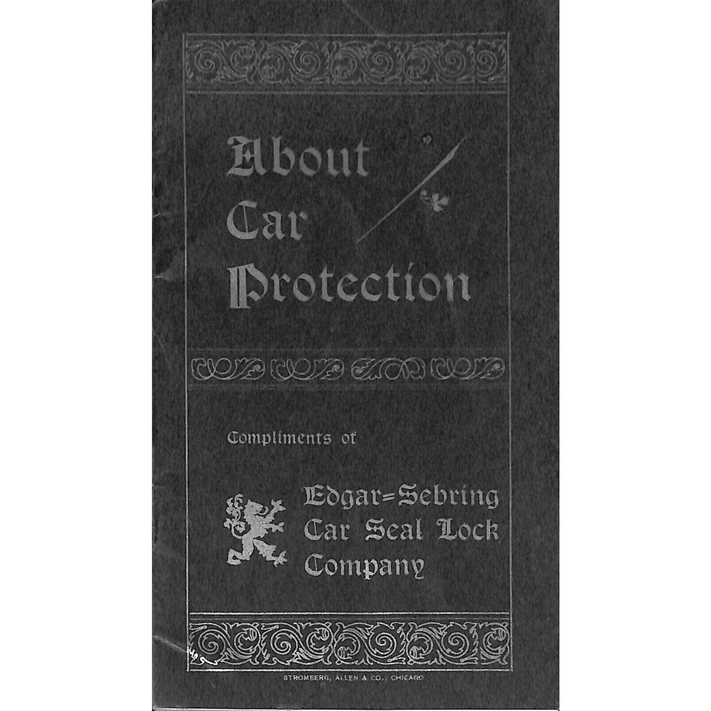 Scarce c1900 Edgar-Sebring Car Seal Lock Co. Catalog (Railroad) 24pp EXC