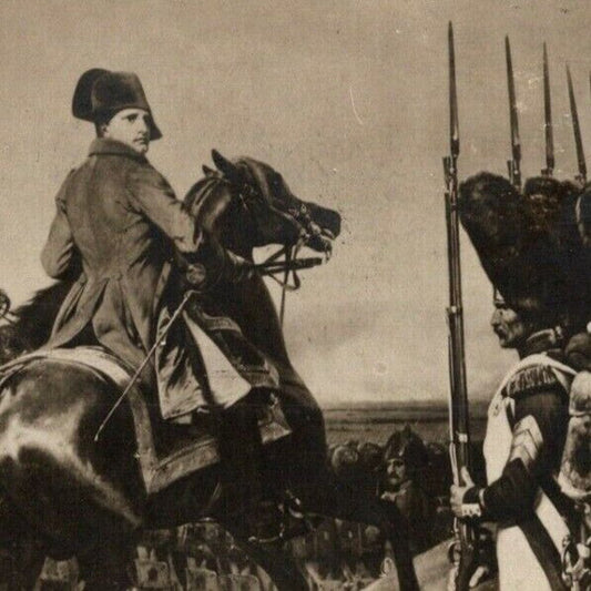 c1916 Russian / Cyrillic Postcard Napoleon on Horseback w/ Soldiers - Verne