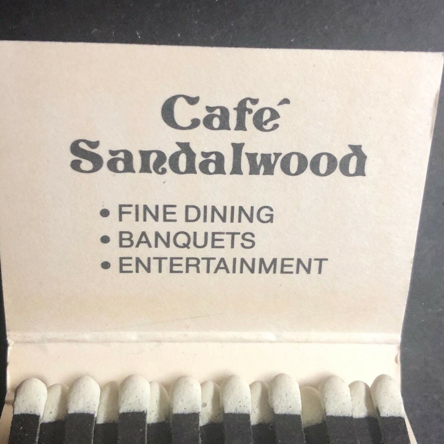 Vintage 1970's-80's Full Matchbook - Cafe Sandalwood
