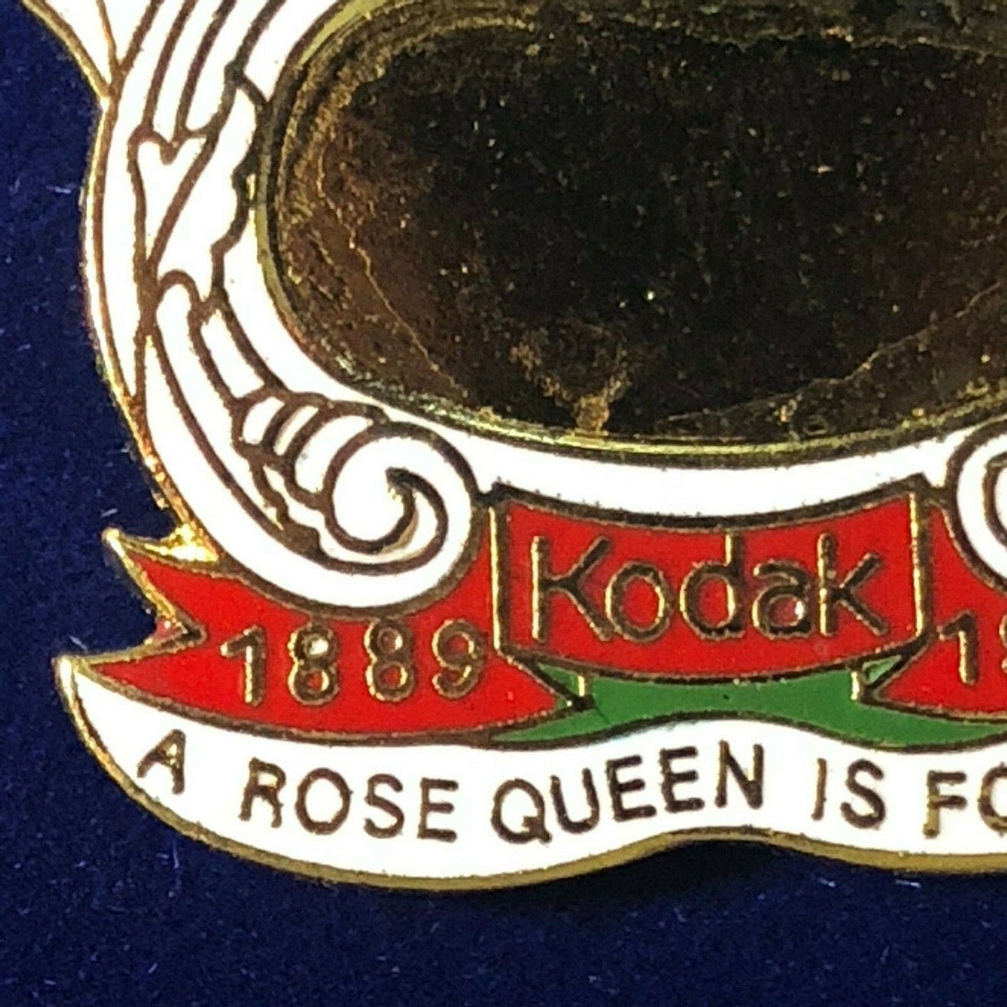Very Scarce c1989 Kodak Lapel Hat Pin - "A Rose Queen is Forever"