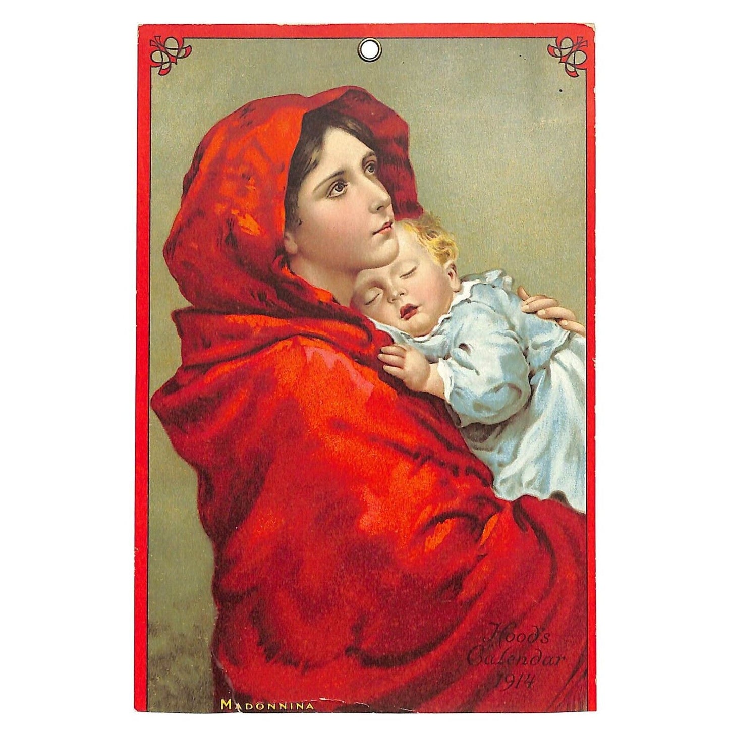 Hood's "Madonna" Astronomical U.S. Events / Family Medicines 1914 / Trade Card