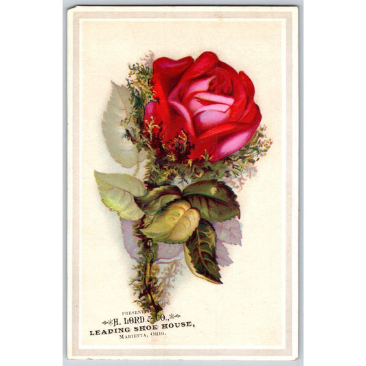 H. Lord & Co Marietta, OH Victorian Trade Card - "Leading Shoe House"
