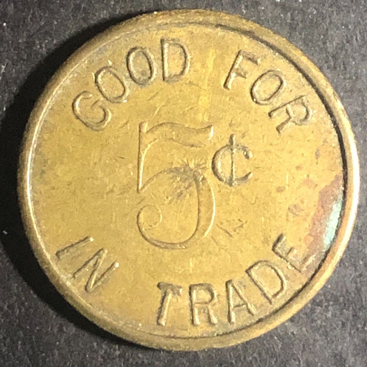 Log Cabin Tavern (Red Lake Falls, MN) G/F 5¢ In Trade Token 21mm