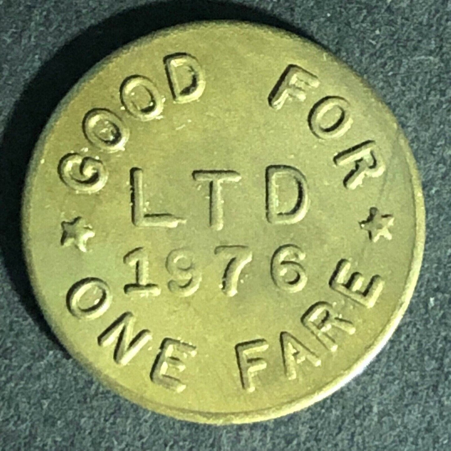 Vintage Lane Transit District Eugene ORE G/F One Fare Transit Token 16.5mm 1976