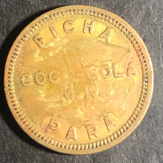 Mexican Coca Cola Brass Token Ficha Para Unicamente Vendarores Automaticas 21mm