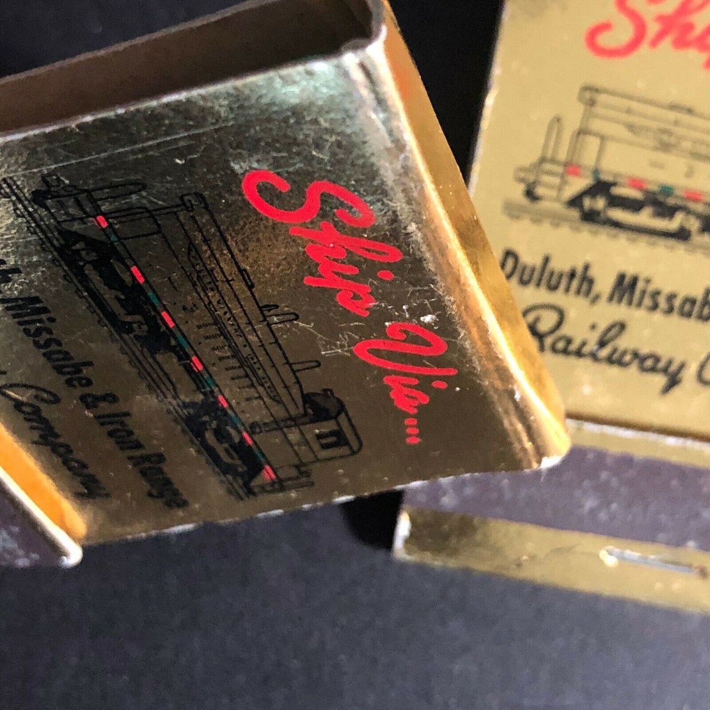 Pair Vintage Duluth Missabe Iron Range Railway Railroad Matchbooks c1960's