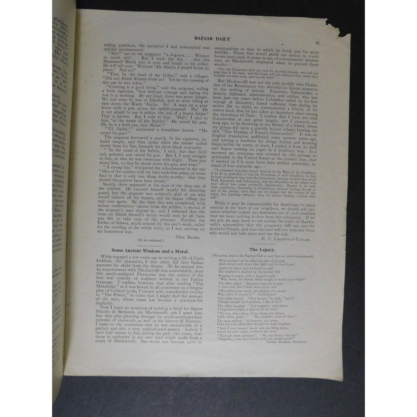 WWI Era Bazaar Daily (Boston) Dec 15 1916 - 7 pgs