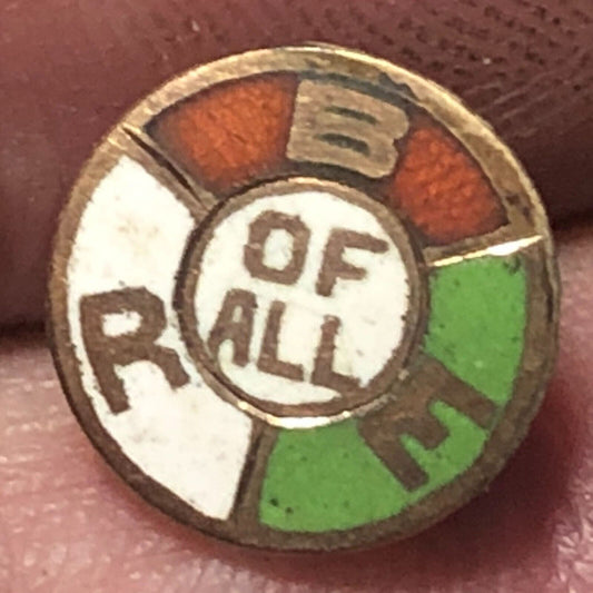 "Brotherhood of All Railroad Employees" Multi-Color Enameled Lapel Pin 1/4" dia.