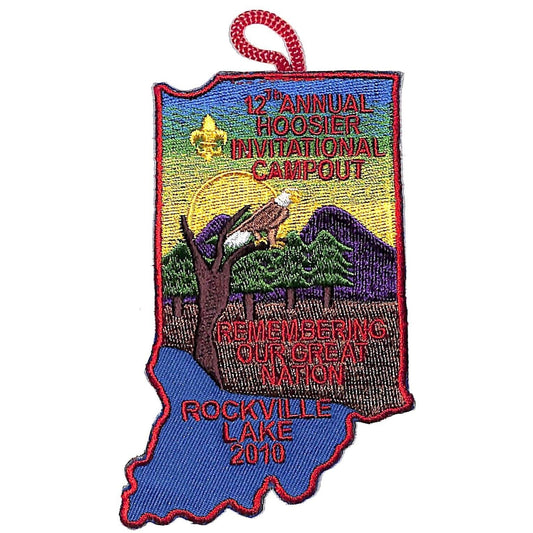 BSA Patch 12th Annual Hoosier Invitational Campout Rockville Lake 2010 Red