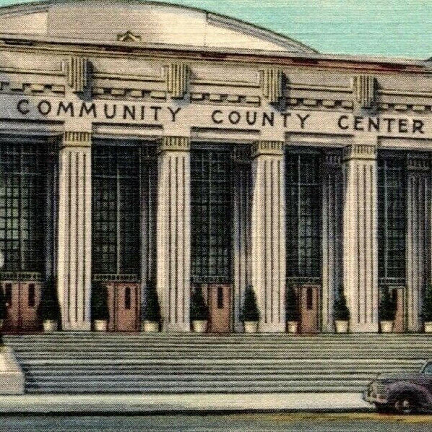 Vintage Linen Postcard Community Center, Bronx River Parkway White Plains, NY