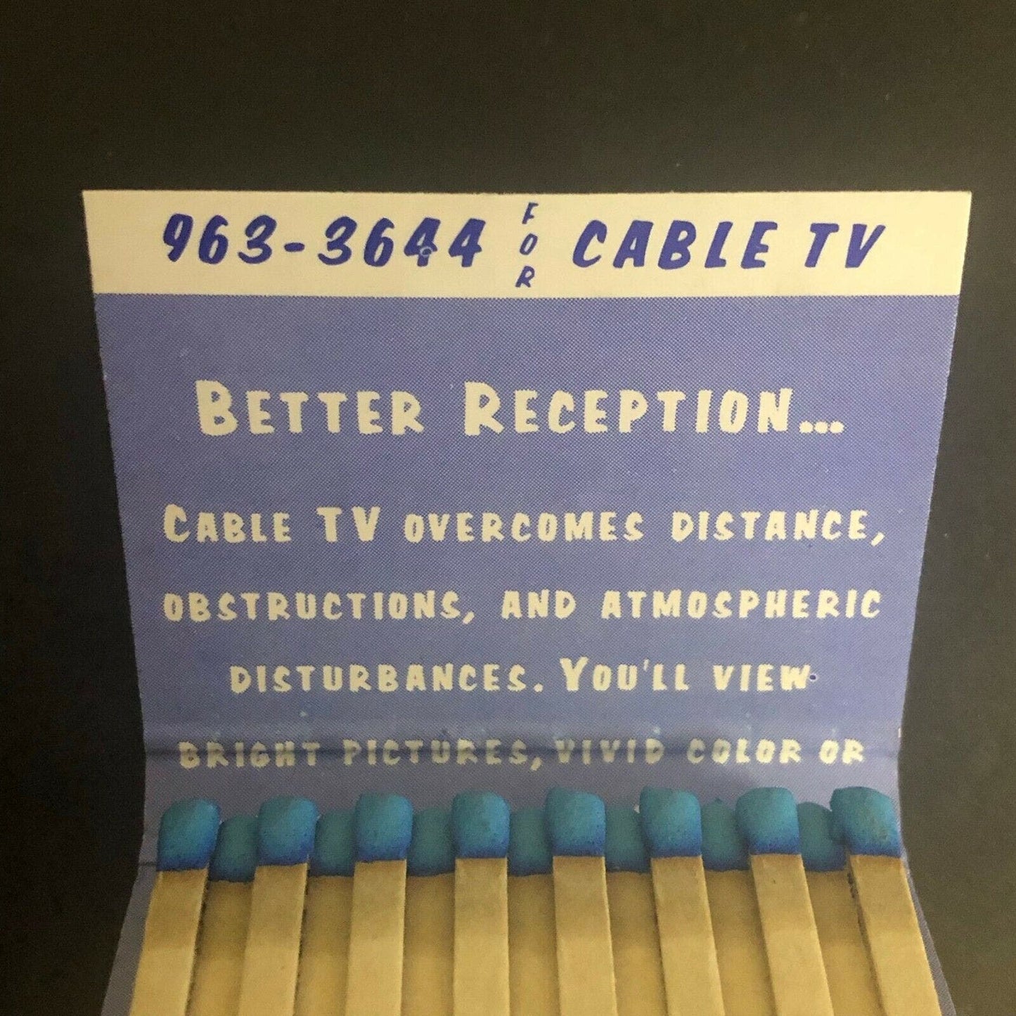 c1960's-70's Full Matchbook Scarce Vintage "The Richards" Early Cable TV Antenna