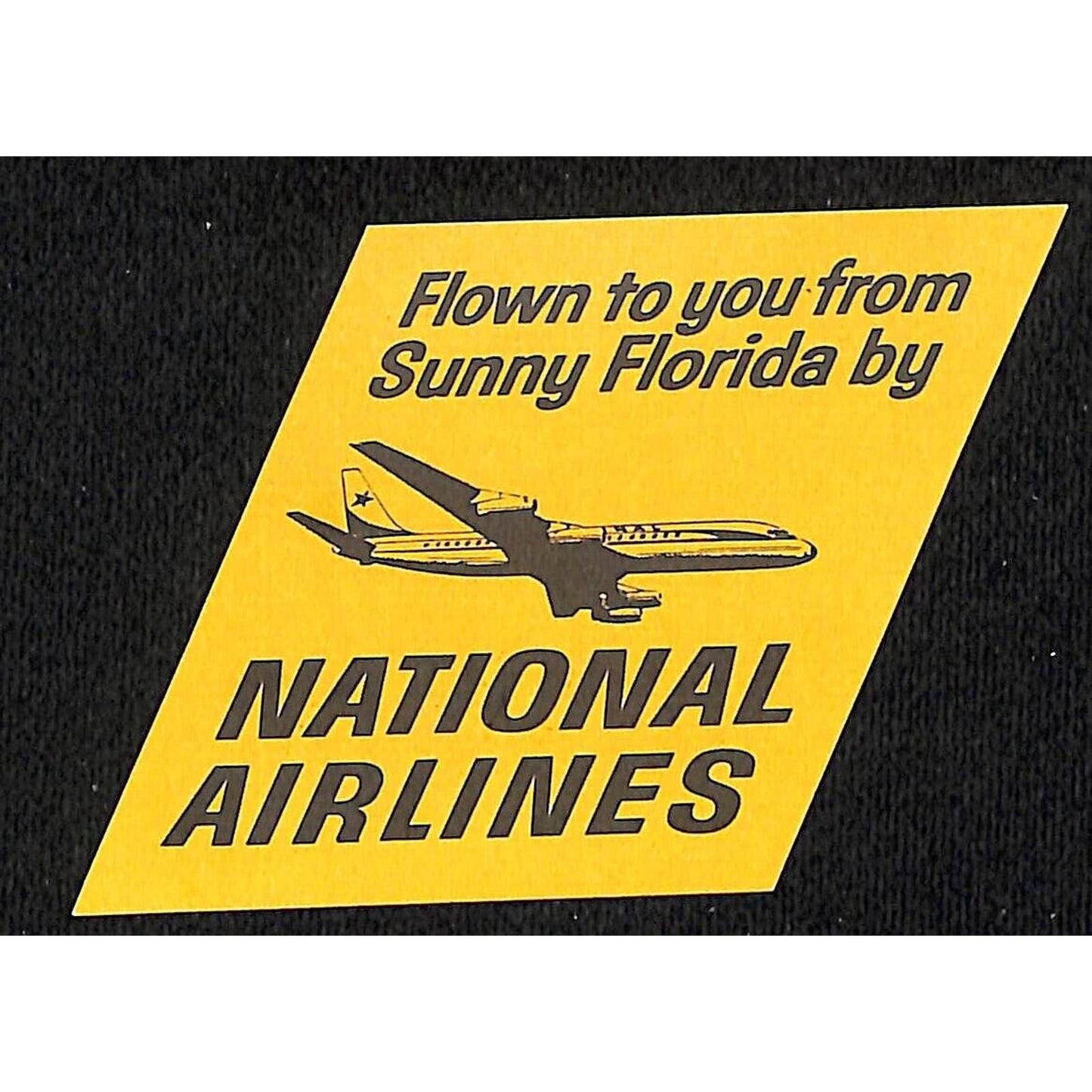 National Airlines (Newspaper? Oranges?) "..from Sunny Florida" No Gum Label