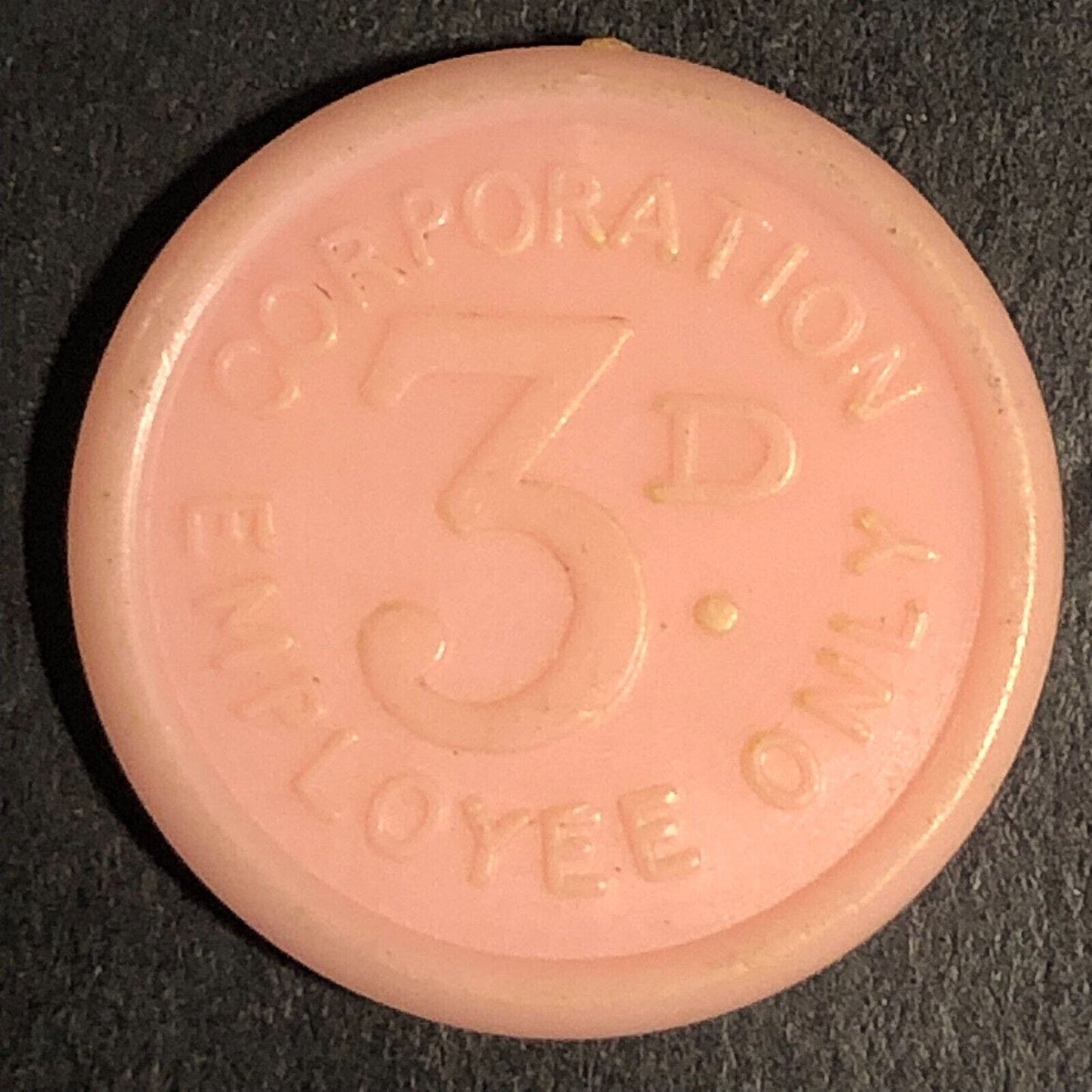 Nottingham Corporation Transport Plastic Pink 3D 22mm c1950's-60's