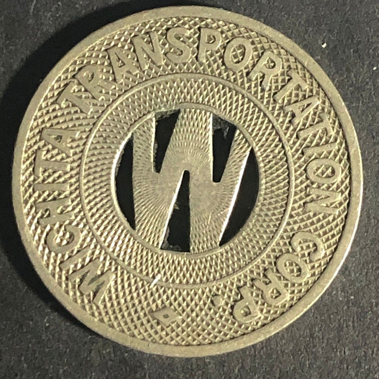 Wichita Transportation Corp (Kansas) G/F One Fare WM Transit Token 22.7mm